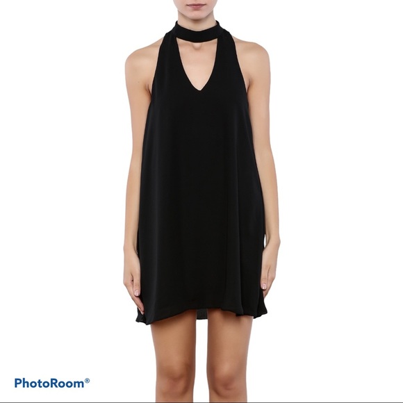 Aqua choker shift dress zipper back size small dress. - Picture 1 of 9